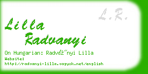 lilla radvanyi business card